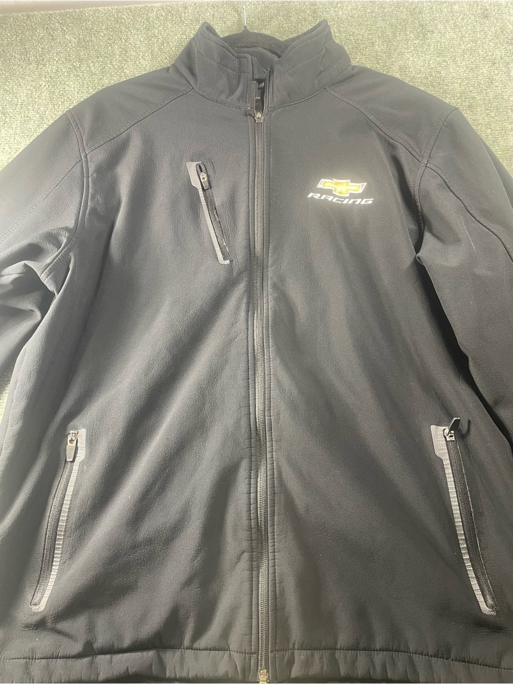 Port Authority Black Chevy Racing Softshell Jacket with Embroidered Logo